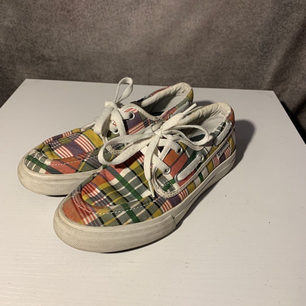 Converse All Star Lace Up Fashion Sneakers  Multicolor plaid  Women Shoes 6.5